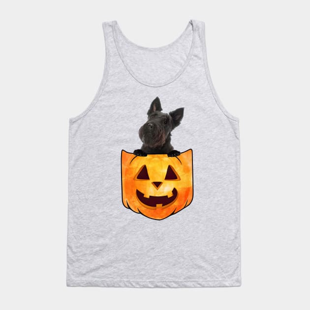 Scottish Terrier Dog In Pumpkin Pocket Halloween Tank Top by nakaahikithuy